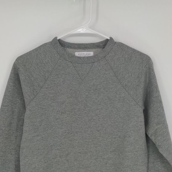 Everlane Women Men The Classic French Terry Crew Sweater Heather Grey‎ Size XXXS - Picture 2 of 14
